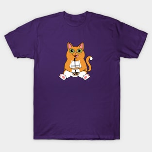 I Love Boba Cat | Ginger Cat T-Shirt